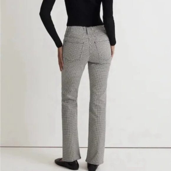 MADEWELL Mid-Rise Kick Out Stretch Houndstooth Pants – Sz 27 - Picture 3 of 11